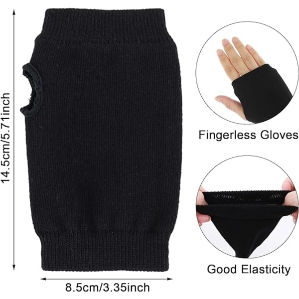 Pack of 2 Pairs of Warm Winter Mittens with Thumb Hole for Women