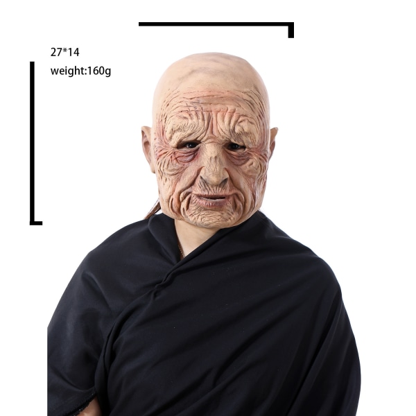 Halloween Creepy Old Man Mask - Scary Masks för Halloween Costume, Fancy Horror Latex Mask, Creepy R