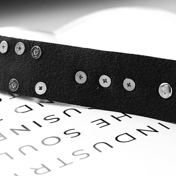 Sort gotisk punk PU læder choker halskæde krave O-ring halskæde