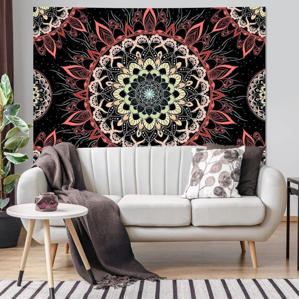 210 x 150 cm Mandala Väggbonad, Mandala Tyg Väggbonad,
