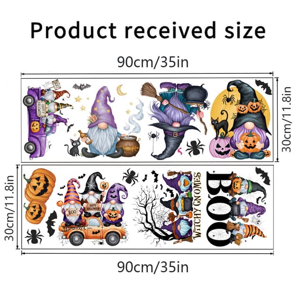 2024 Halloween Goblin Pumpkin Head Wall Sticker C