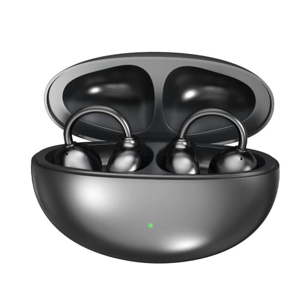 2026 Nye Clip-on ørepropper Åpne øre trådløse Bluetooth 6.0 hodetelefoner, 120H spilletid, trening-Android/iOS black