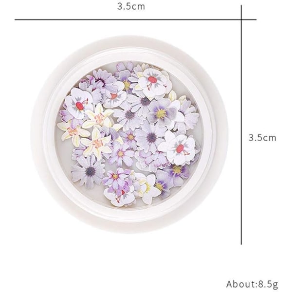 300 st små blommiga blommönster nagelklistermärken (6 lådor), 3D Nagel