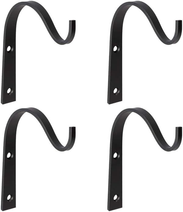 4-pack rustika järnkrokar för väggmontering av lyktor, rockar, mason ja
