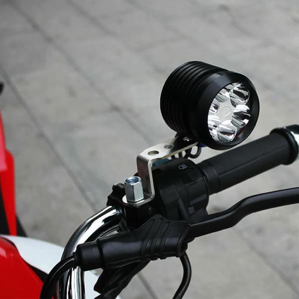 Sort 2 stk. Motorcykel Spotlight Montering Beslag Sølv Bakspejl