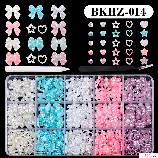 15st Rhinestone i olika storlekar i ask -BKHZ-0014 - Nageldekorationer MultiColor