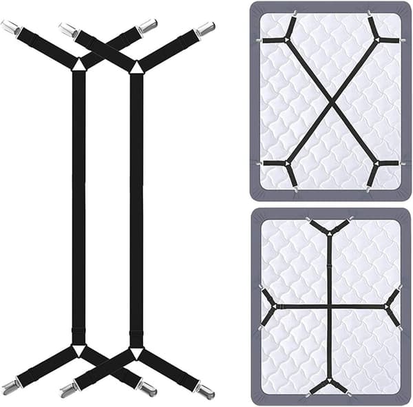 2 stk. Sorte justerbare elastiske trekantstropper, justerbar Lon
