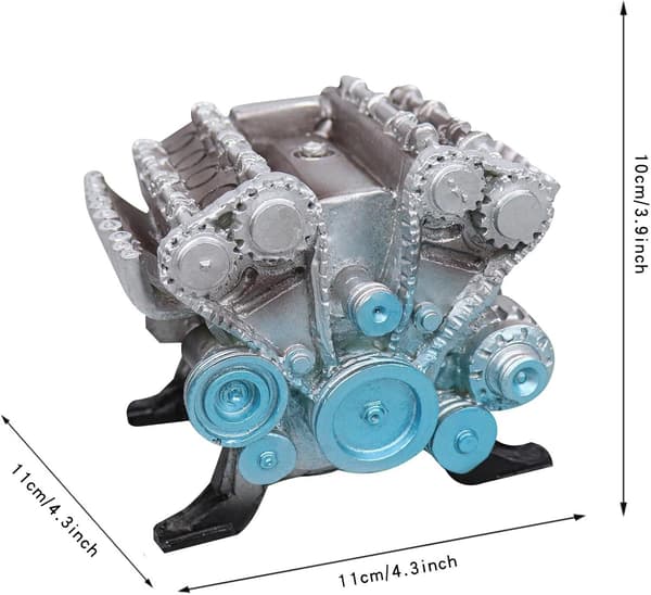 (Sølv)Simuleret L4 Motor Resin Motor Hjemmeindretning