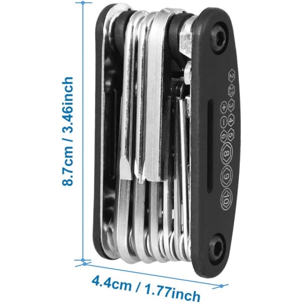 16 i 1 ficka multiverktyg kompatibel med cyklar / mountainbike