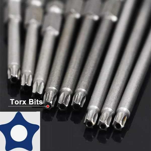 Skruetrækkere, sæt med 11, længde 100 mm lange Torx bits