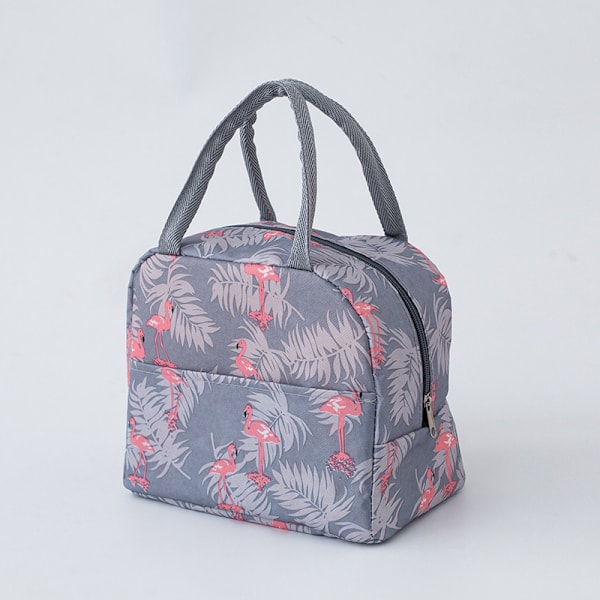Harmaa Flamingo Eristetty Lounaslaukku Tote Bag Jääkaappi Laukku Vedenpitävä Vuotamaton Lounas Säilytyslaukku Sopiva