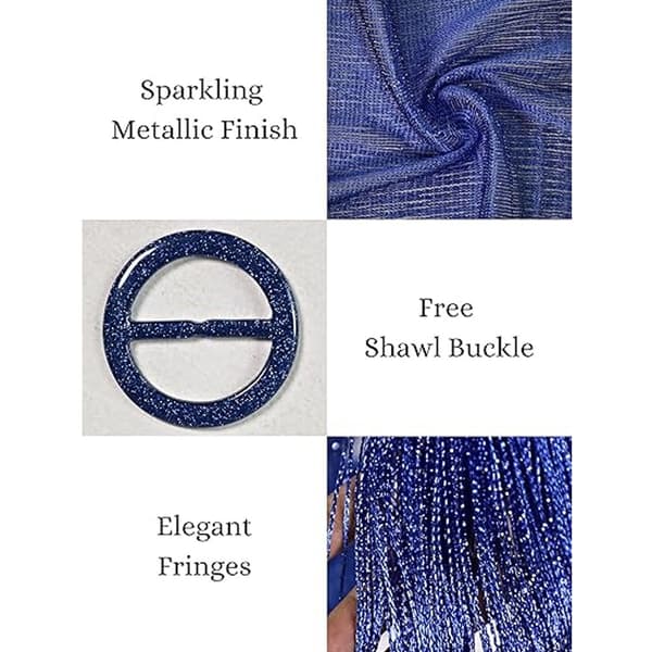 Sjal tynn stil egnet for fest (Blue)