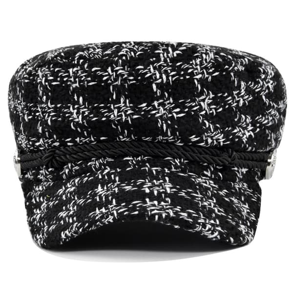 (M, 56-58cm), Sort, 1 stk., Beret Cap Dame Modehatte Casual
