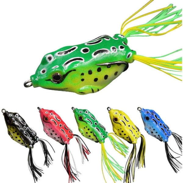 5 kpl viehettä Ray Frog Topwater Frog Crank Frog, pehmeä kalastussyötti F