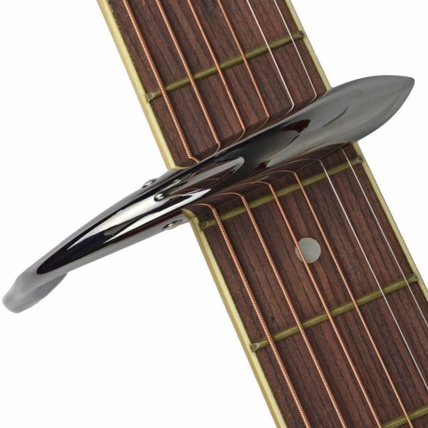 (Musta) sinkkiseoksesta valmistettu kitara Capo Shark Capo akustiselle ja sähköiselle