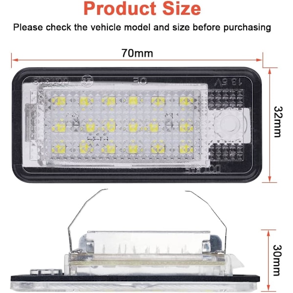 4 stk LED-skiltlys for bil, superlys, feilfritt