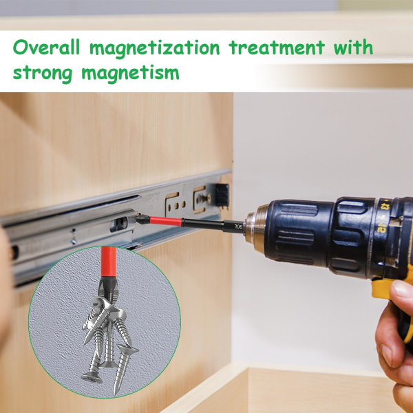 12 Pieces Magnetic Screwdriver Bit Holder Set, Non-Slip Cross Dri