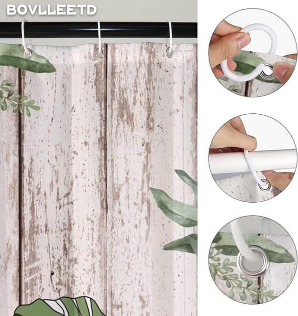 150x180cm Boho Botanisk Vanntett Dusjforheng Abstrakt Pl