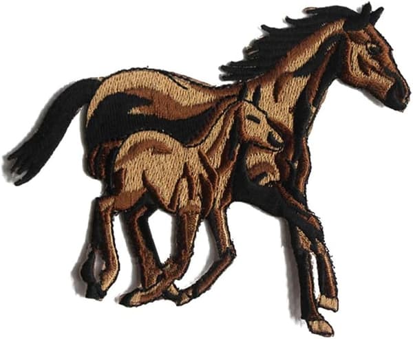 2 st hästformade broderade strykmärken