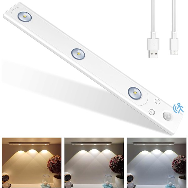 LED-skaplampe, bevegelsessensorlampe med 4 moduser I