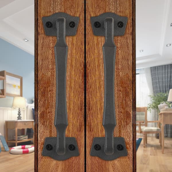 Skydedørsgreb til Låge, 10 Tommer Robust Rustik Design Lågegreb, til DIY Skydedør, Port, Skur, Garage