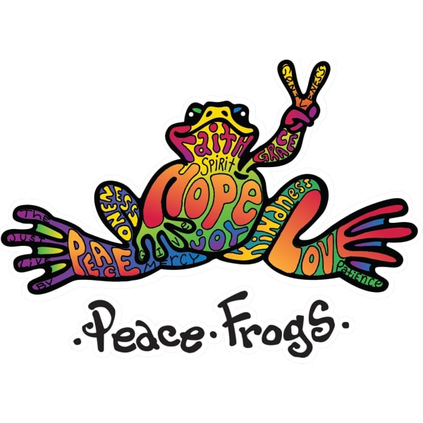 6 Pack Hope Peace Frogs Bildekal, Utomhus Vinylklistermärke
