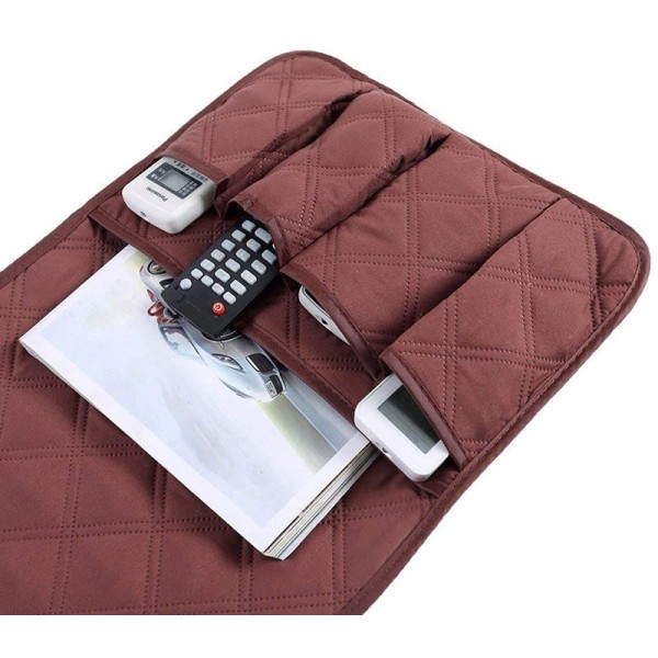 Sofa Armrest Organizer, 5 Lommer, Sklisikker, Passer til Nettbrett
