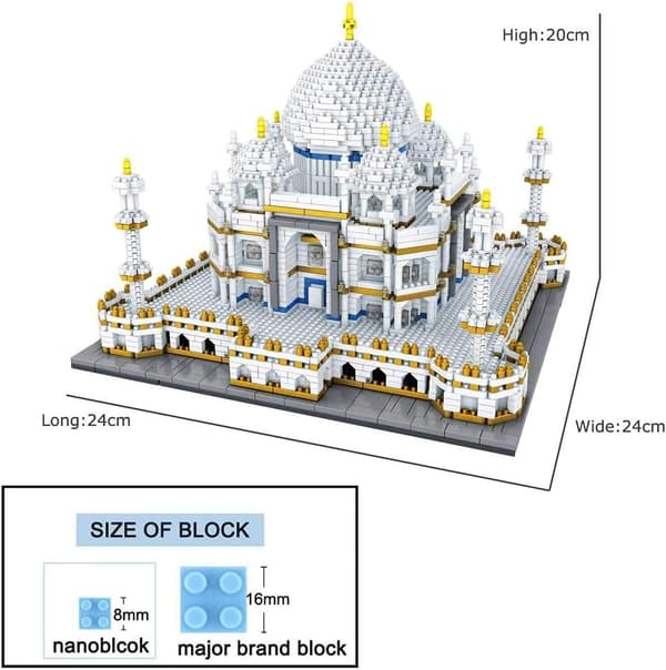 Världsberömd arkitektur Taj Mahal Palace modell 3D Diamond Mini