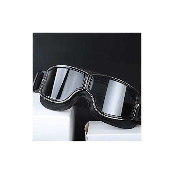 Motorsykkel- og Jetbriller Beskyttende Briller Motorsykkelmasker 18x8cm (Svart Ramme + Klar Linse) B