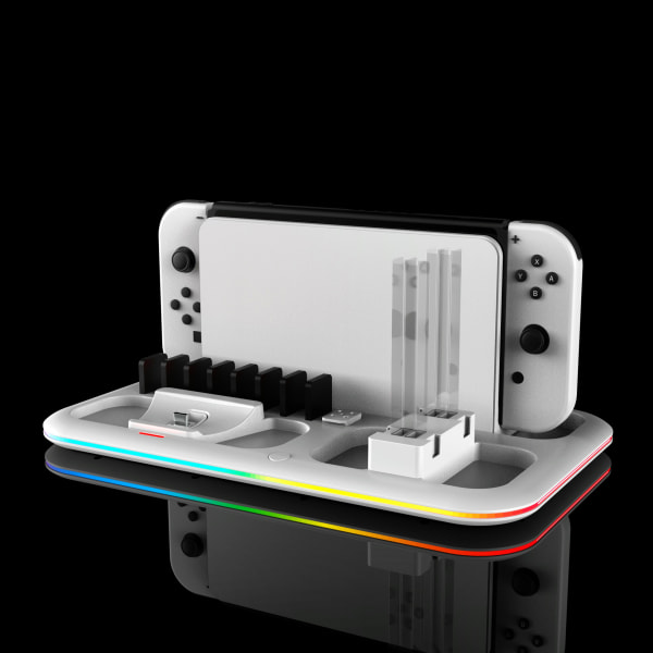 7 i 1 LED-opladerdock kompatibel med Joy-Cons og controller