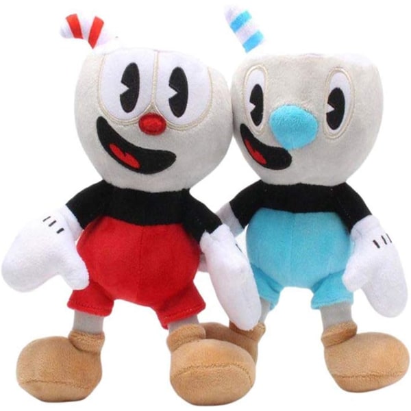 2st Cuphead Plysch Doll Toys Mugman Game Doll Toys Äventyr Mjukfylld P