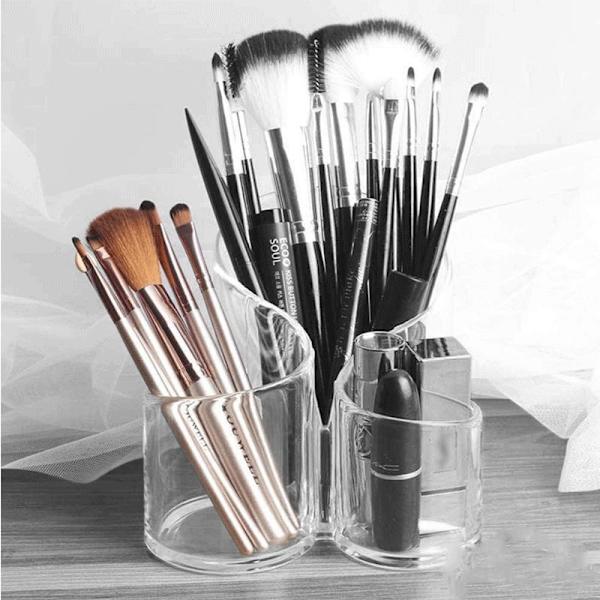 Makeup-förvaring Transparent Akryl Borste Förvaring – 3 Runda Lådor