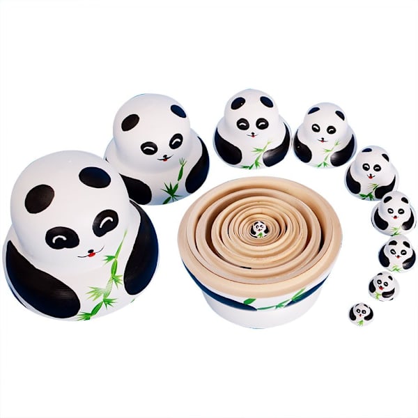 Nesting Dolls, 10 stycken, Serie av ryska dockor Matryoshka Ryska dockor 10 stycken i målad trä? Hantverk H