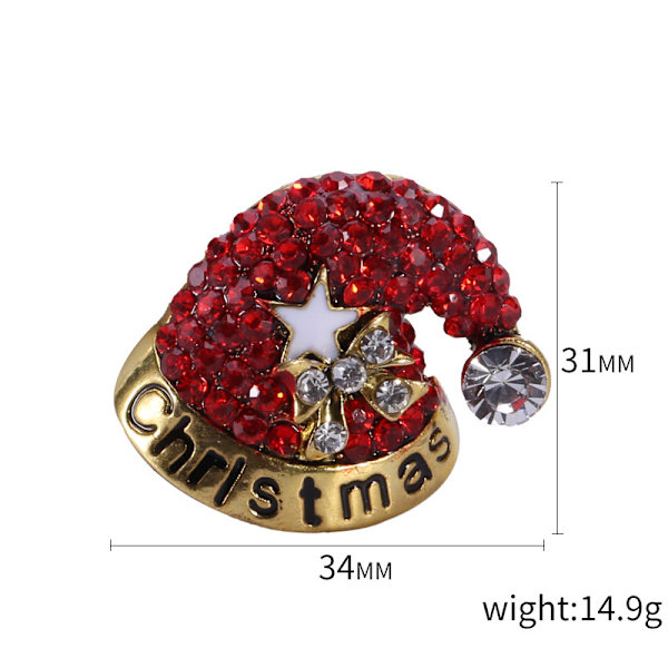 Julemandshue Formet Badge Broche, Dekorativ Brystpin, Julepynt Broche, Julemandshue Formet Brystpin G