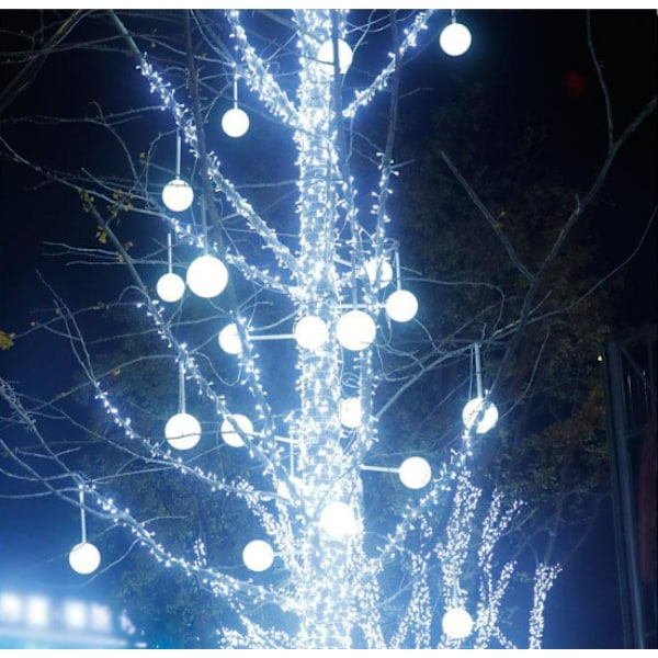 Solcellsdrivna ljusslingor med 100 kalla vita LED-lampor (12 m)