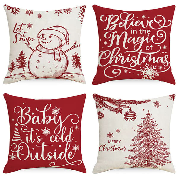 Jul Kuddeöverdrag 45x45 Set om 4 (Stil 5)