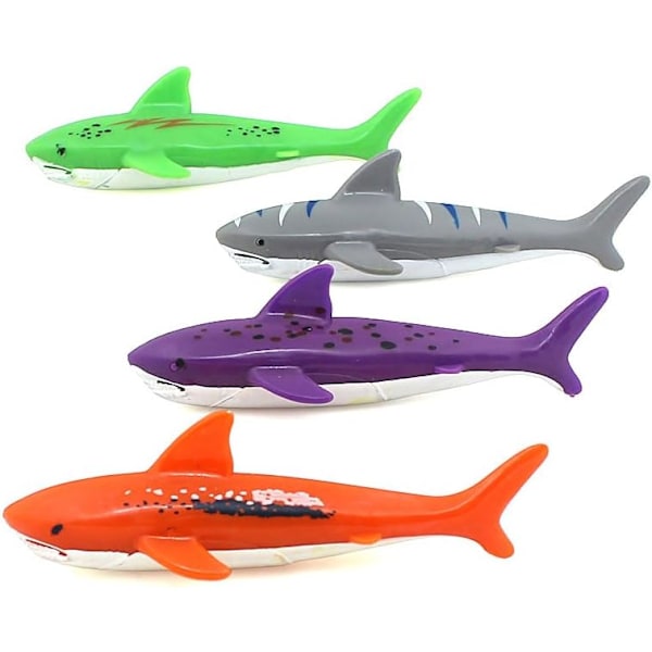 Diving Pool Toy Underwater Swimming Throwing Diving Torpedo Shark,4 Pack