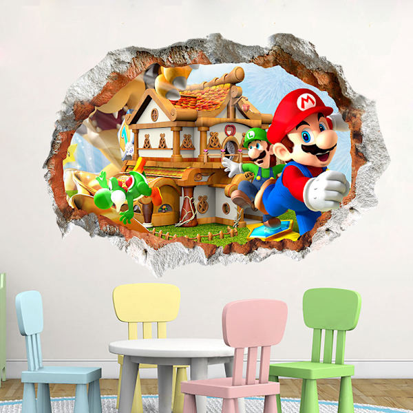 Todelt Sæt 70×50cm Gennem-Væg Mary Vandrer Gennem Universet+Gennem-Væg Huset af Mary Vægmærker, Super Mario Wa