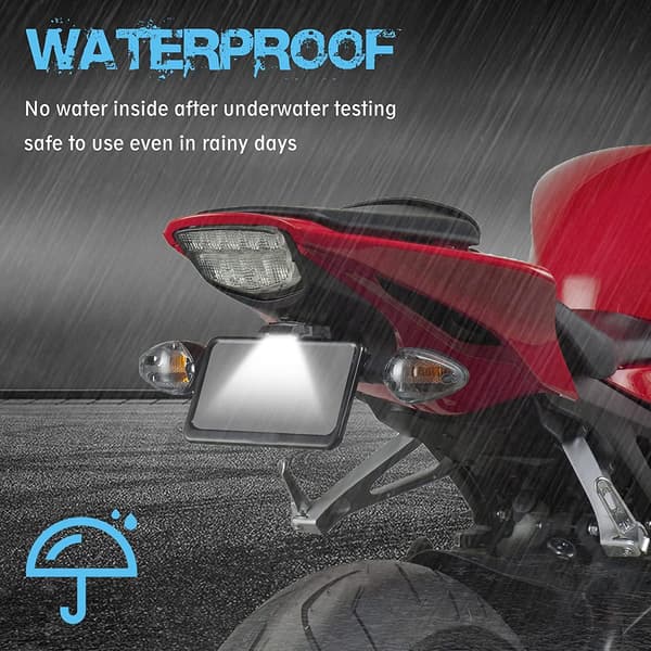 Sort CNC Motorcykel Nummerpladelys, 12V Universal Motorcykel B