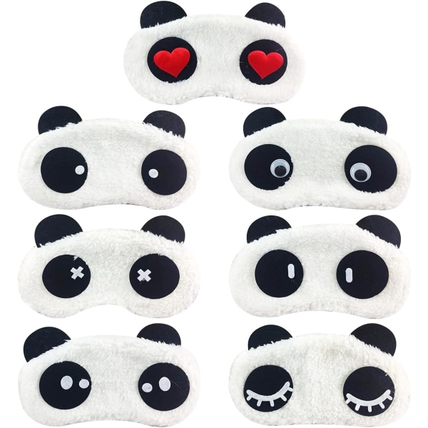 Sleep Mask, 7 delar Plysch Sleep Mask Panda Sleep Mask Sleeping Ma