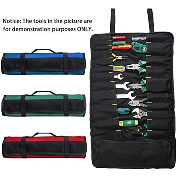 Svart - 37-lommers verktøyveske, multifunksjonsverktøyveske, Roll Organiz