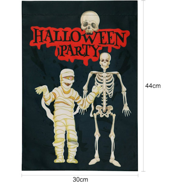 Halloween-lippu polyesteristä, kaksisivuinen, sopii ripustamiseen