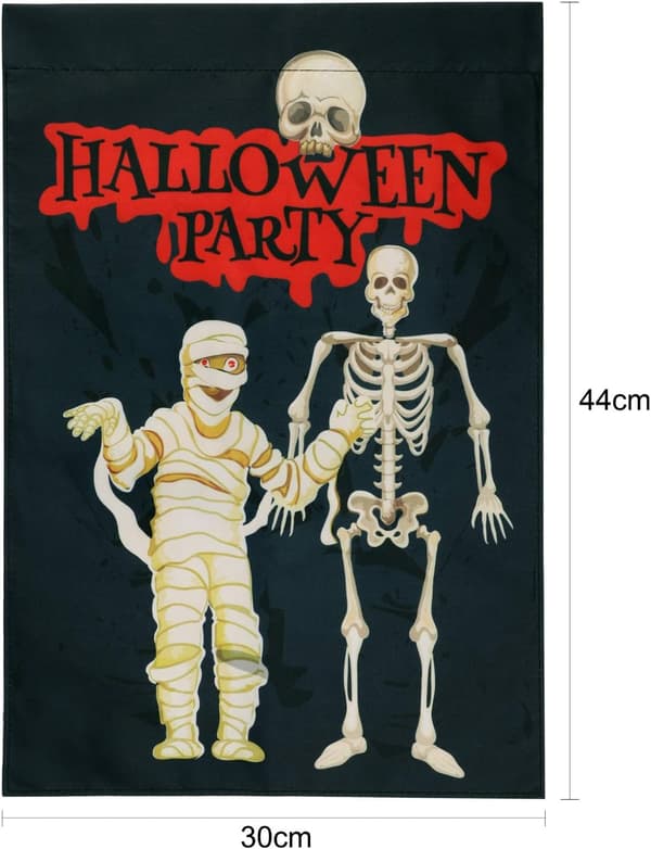 Halloween Polyester Dobbeltsidig Hængende Flag Velegnet til Hallow