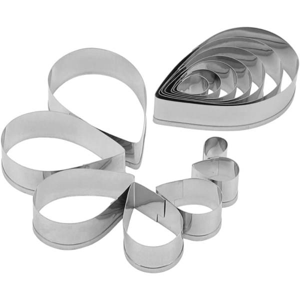7 st cookie cutters drop cookie cutter kex fondant kakform kakformar för kakor sockerbröd gör kex choklad (silver)
