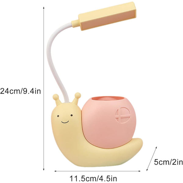 Blå - Sød LED Natlampe til Børn - Kawaii Skrivebordslampe - Fleksibel Svanehals - til Pigers Soveværelse - Dekorativ Gave