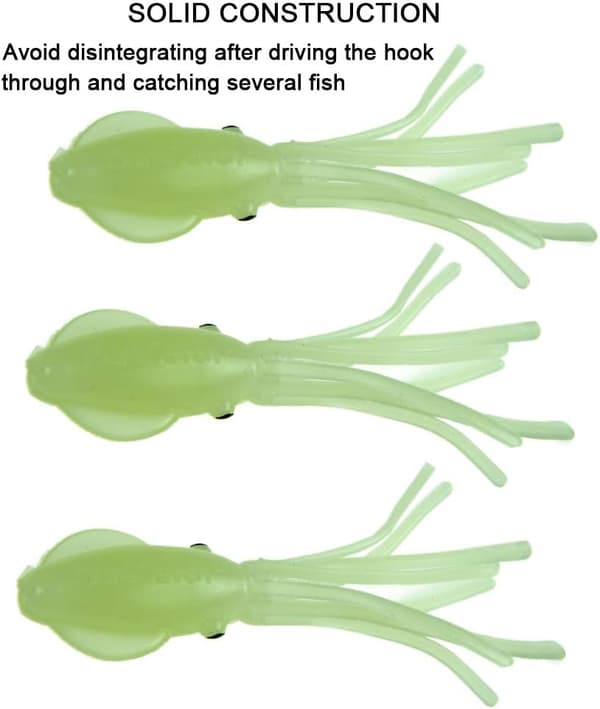 Luminous Soft Lures - 7,5 cm - 4 g - Plastfiskedrag - Bläckfisk