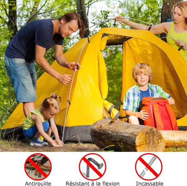 10 x galvaniserte teltplugger, 30 cm, trampolineanker for camping, hage, gjerder, husker