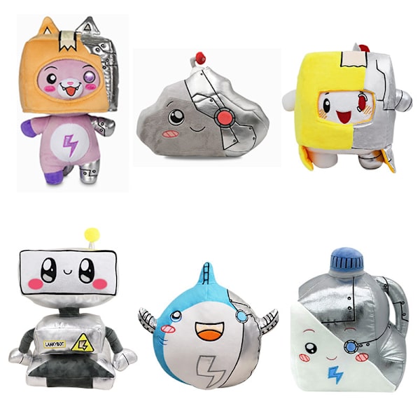 Lanky Box Led Anime-karakter utstoppet plysjleketøy venner baby sovepute (Robot (