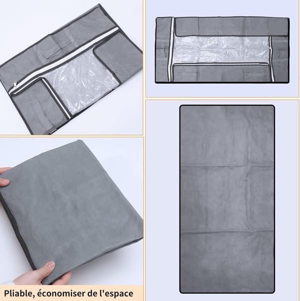 3 st förvaringsväskor under sängen, 75L stor kapacitet förvaring av non-woven