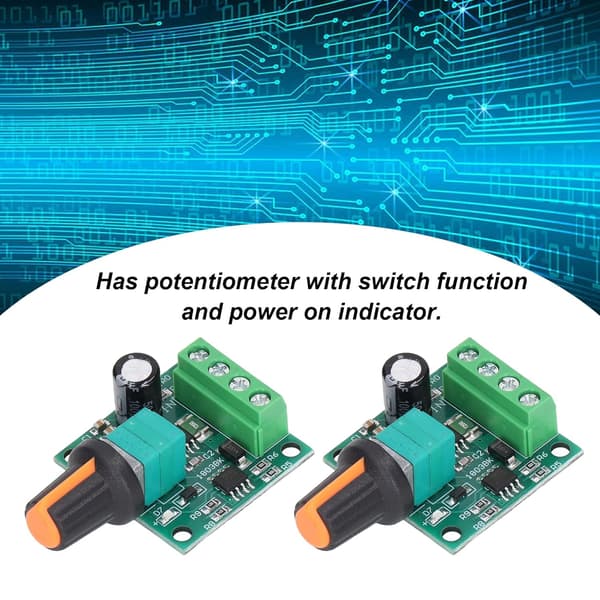 2 stk DC 1.8V‑12V 30W 2A PWM lavspenningsmotorhastighetskontroller